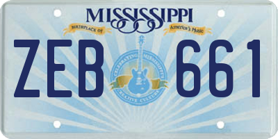 MS license plate ZEB661