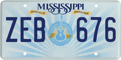 MS license plate ZEB676