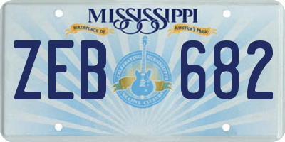MS license plate ZEB682