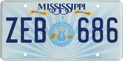 MS license plate ZEB686