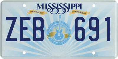 MS license plate ZEB691