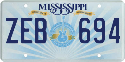MS license plate ZEB694
