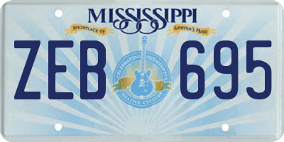 MS license plate ZEB695