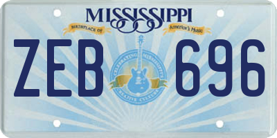 MS license plate ZEB696