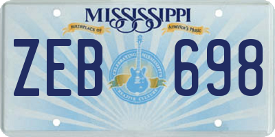 MS license plate ZEB698
