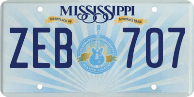 MS license plate ZEB707