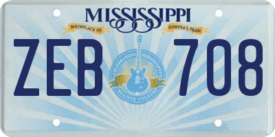 MS license plate ZEB708