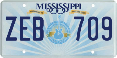 MS license plate ZEB709
