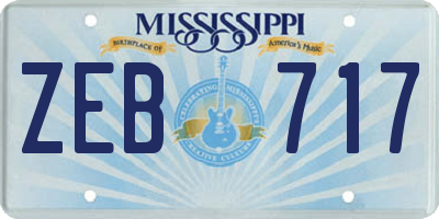 MS license plate ZEB717