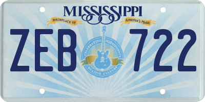 MS license plate ZEB722