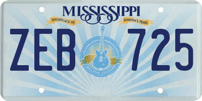 MS license plate ZEB725