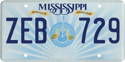 MS license plate ZEB729