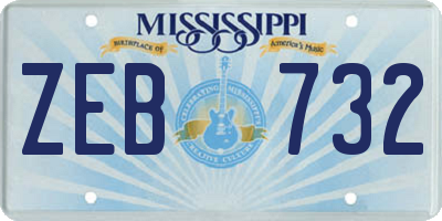 MS license plate ZEB732