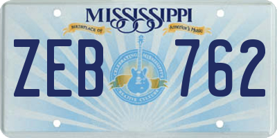MS license plate ZEB762