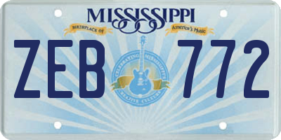 MS license plate ZEB772