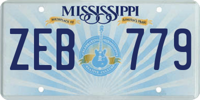 MS license plate ZEB779