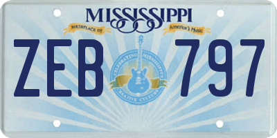MS license plate ZEB797