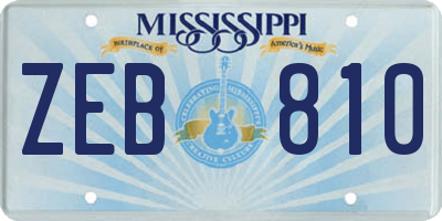 MS license plate ZEB810