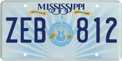 MS license plate ZEB812