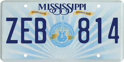 MS license plate ZEB814