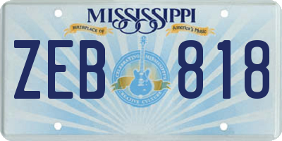 MS license plate ZEB818