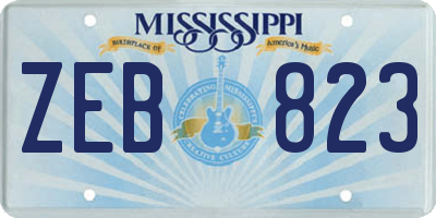 MS license plate ZEB823