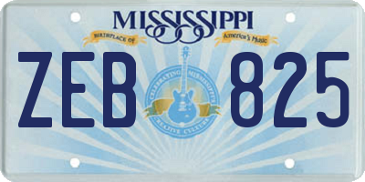 MS license plate ZEB825
