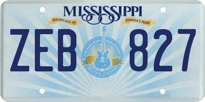 MS license plate ZEB827