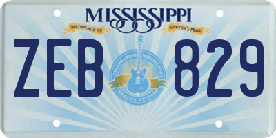 MS license plate ZEB829
