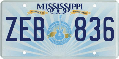 MS license plate ZEB836