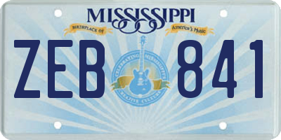 MS license plate ZEB841