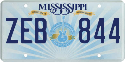 MS license plate ZEB844