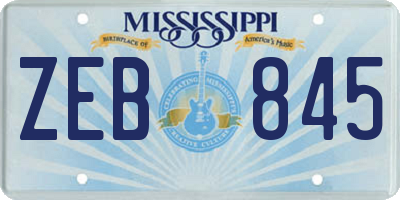 MS license plate ZEB845
