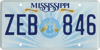 MS license plate ZEB846