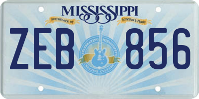 MS license plate ZEB856