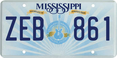 MS license plate ZEB861