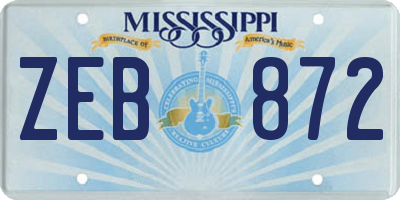 MS license plate ZEB872