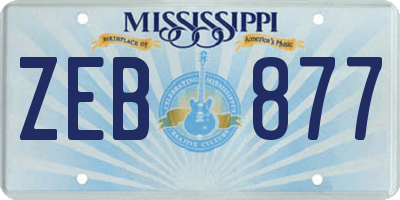 MS license plate ZEB877