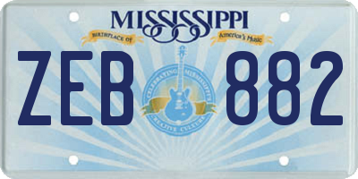 MS license plate ZEB882