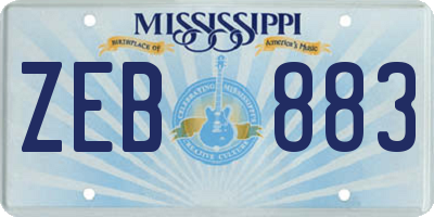 MS license plate ZEB883