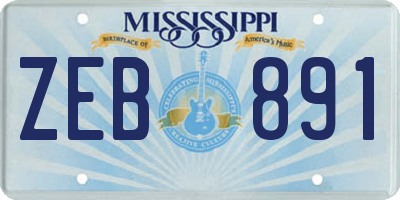 MS license plate ZEB891