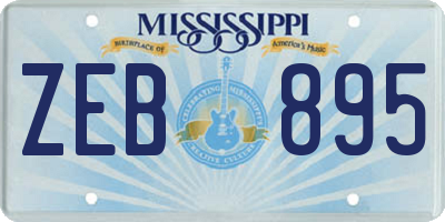 MS license plate ZEB895