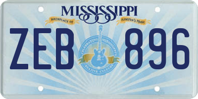 MS license plate ZEB896