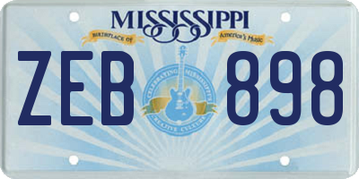 MS license plate ZEB898