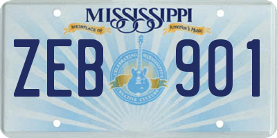 MS license plate ZEB901
