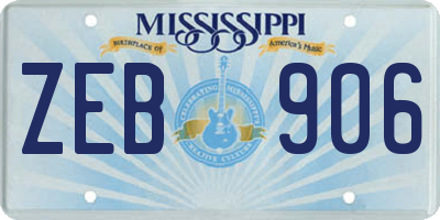 MS license plate ZEB906