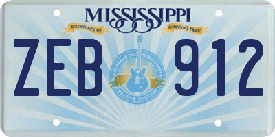 MS license plate ZEB912