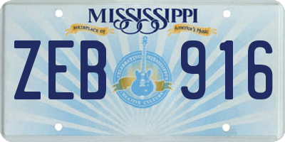 MS license plate ZEB916
