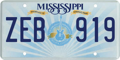 MS license plate ZEB919