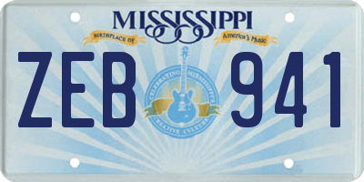 MS license plate ZEB941